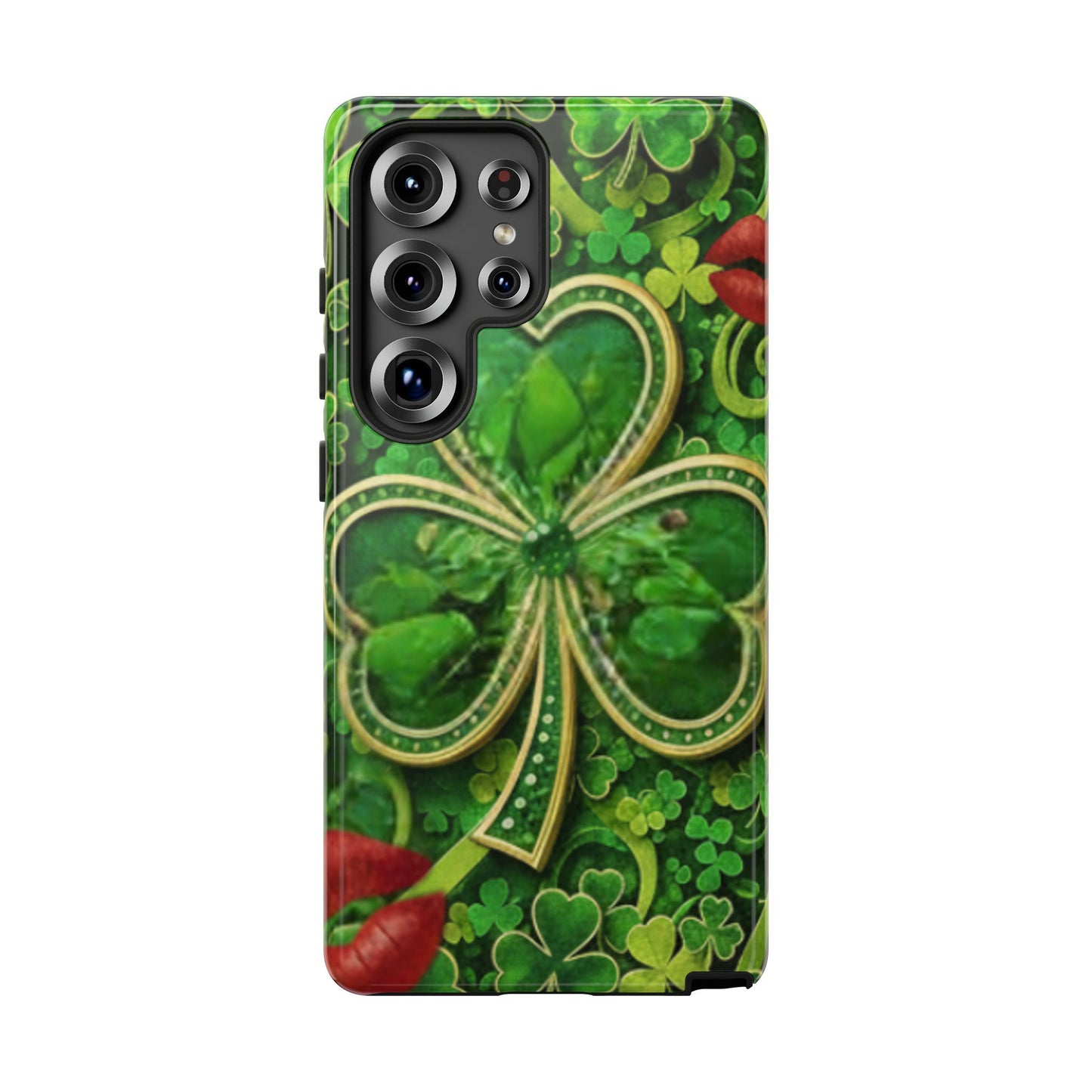 Tough Phone Case – Dual-Layer Protection with Shamrock Print
