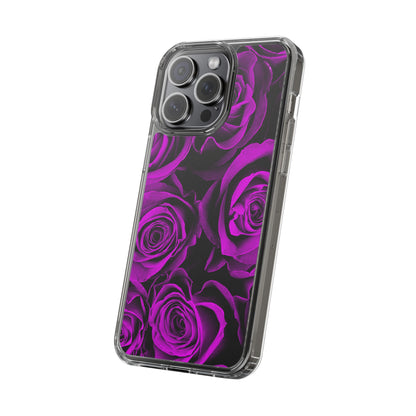 Clear Phone Case – Amethyst Roses