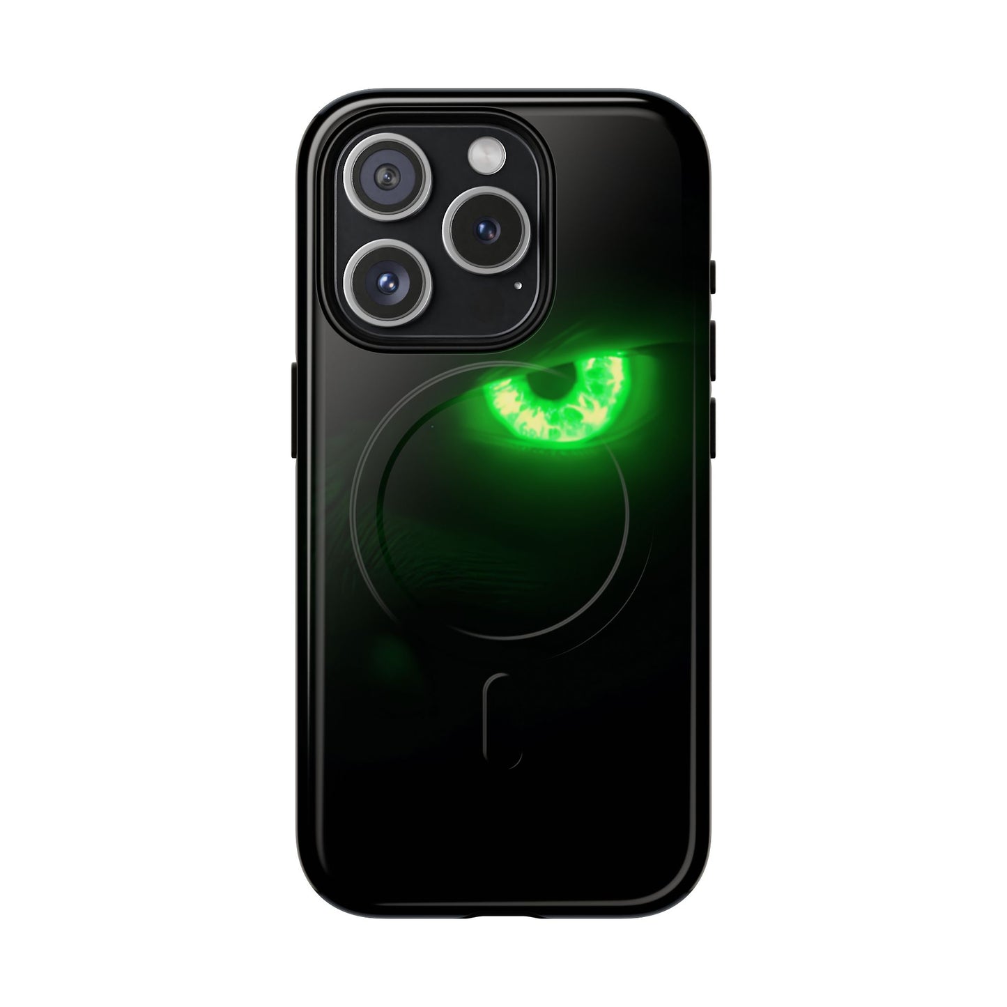Protective Magnetic Phone Case – Neon Green Monster Eyes