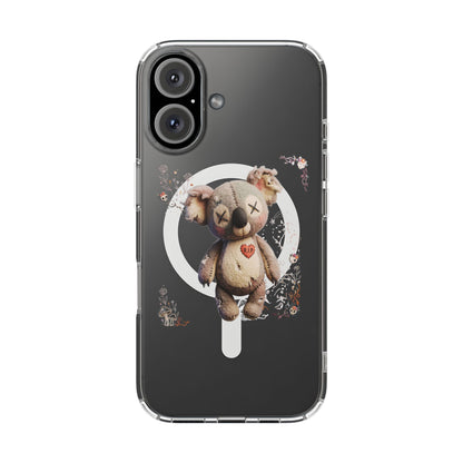 Clear Magnetic Phone Case – Cursed Cuddles – Compatible with iPhone 13–16 Series