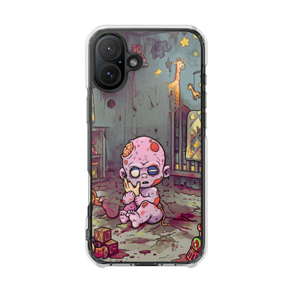 Clear Magnetic Phone Case — Cute Creepy Zombie Baby Design