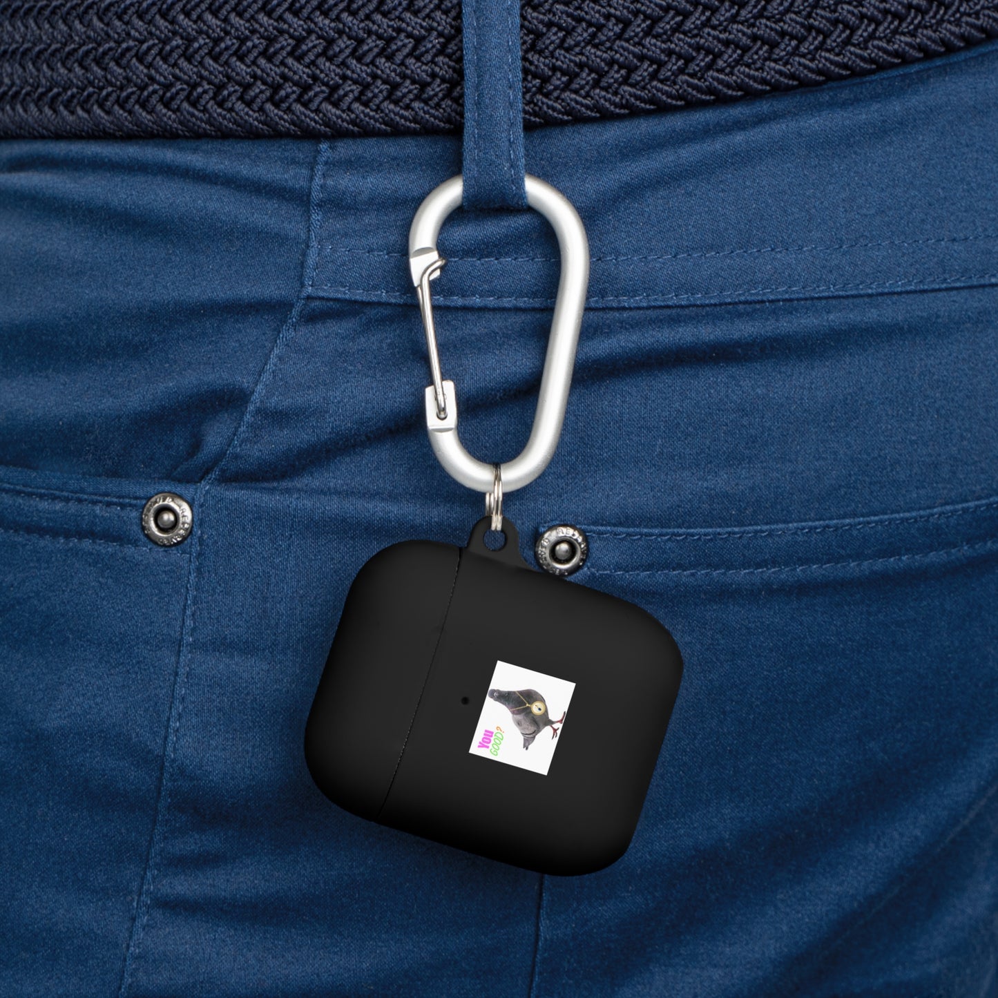 Wireless Earbud Case Cover – Pigeon Design Slim Drop Protection with Carabiner Clip