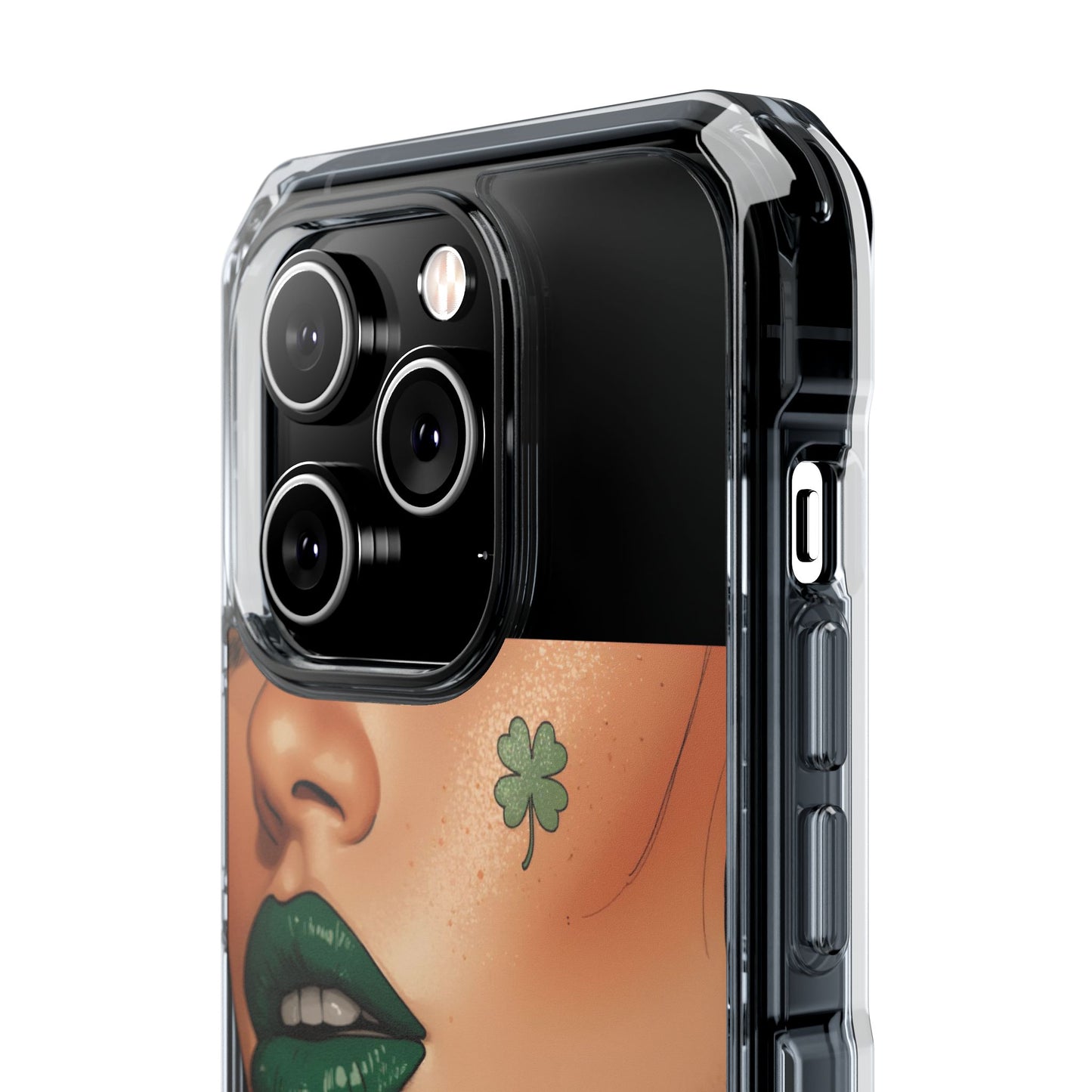 Clear Magnetic Phone Case – Slim Protection with “Kiss Me I’m Irish” Print