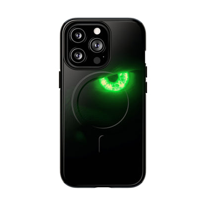 Protective Magnetic Phone Case – Neon Green Monster Eyes