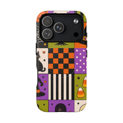Protective Magnetic Phone Case – Spooky Patchwork