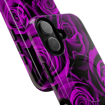 Protective Magnetic Phone Case – Amethyst Roses