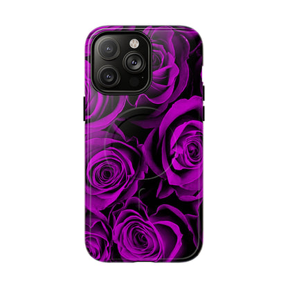 Protective Magnetic Phone Case – Amethyst Roses