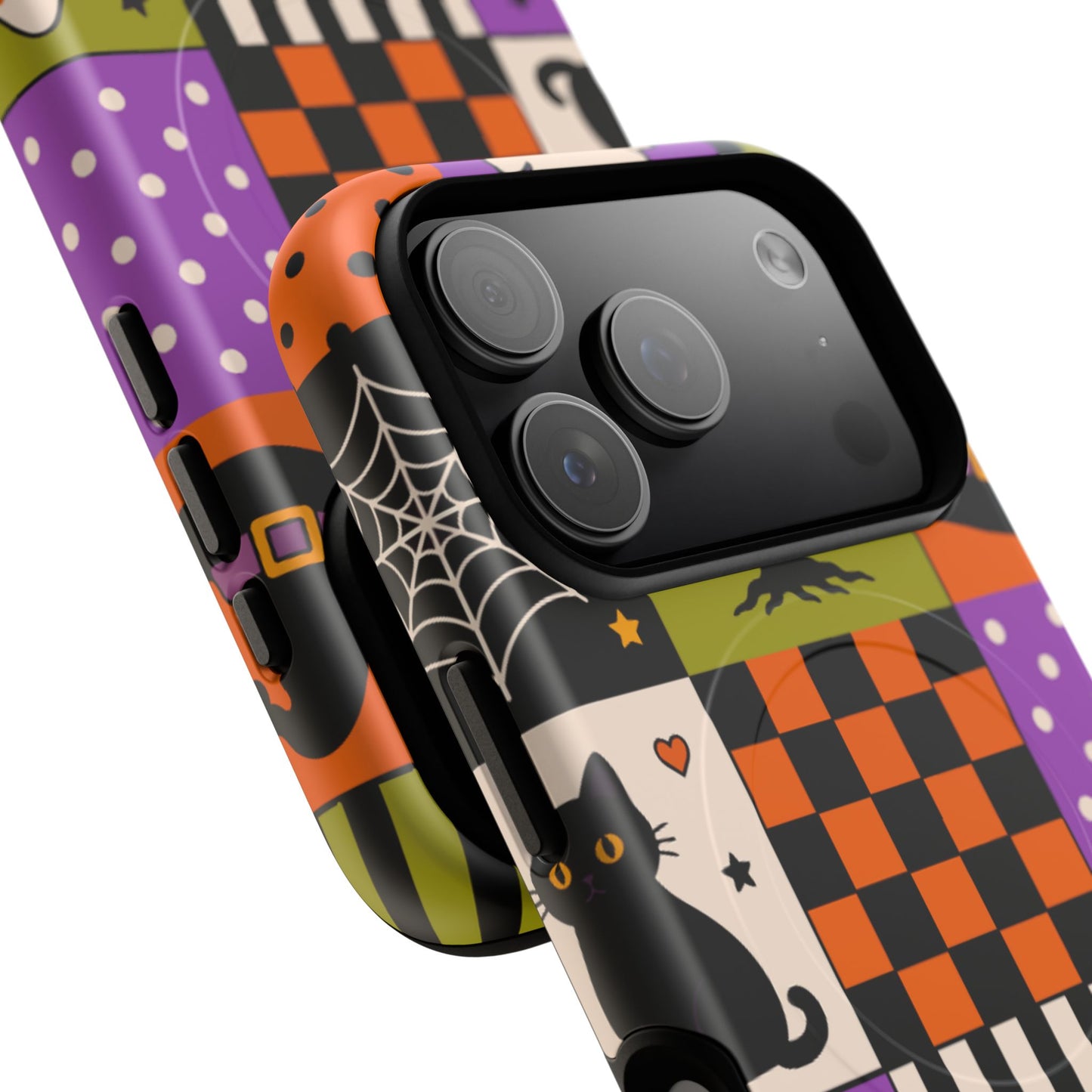 Protective Magnetic Phone Case – Spooky Patchwork