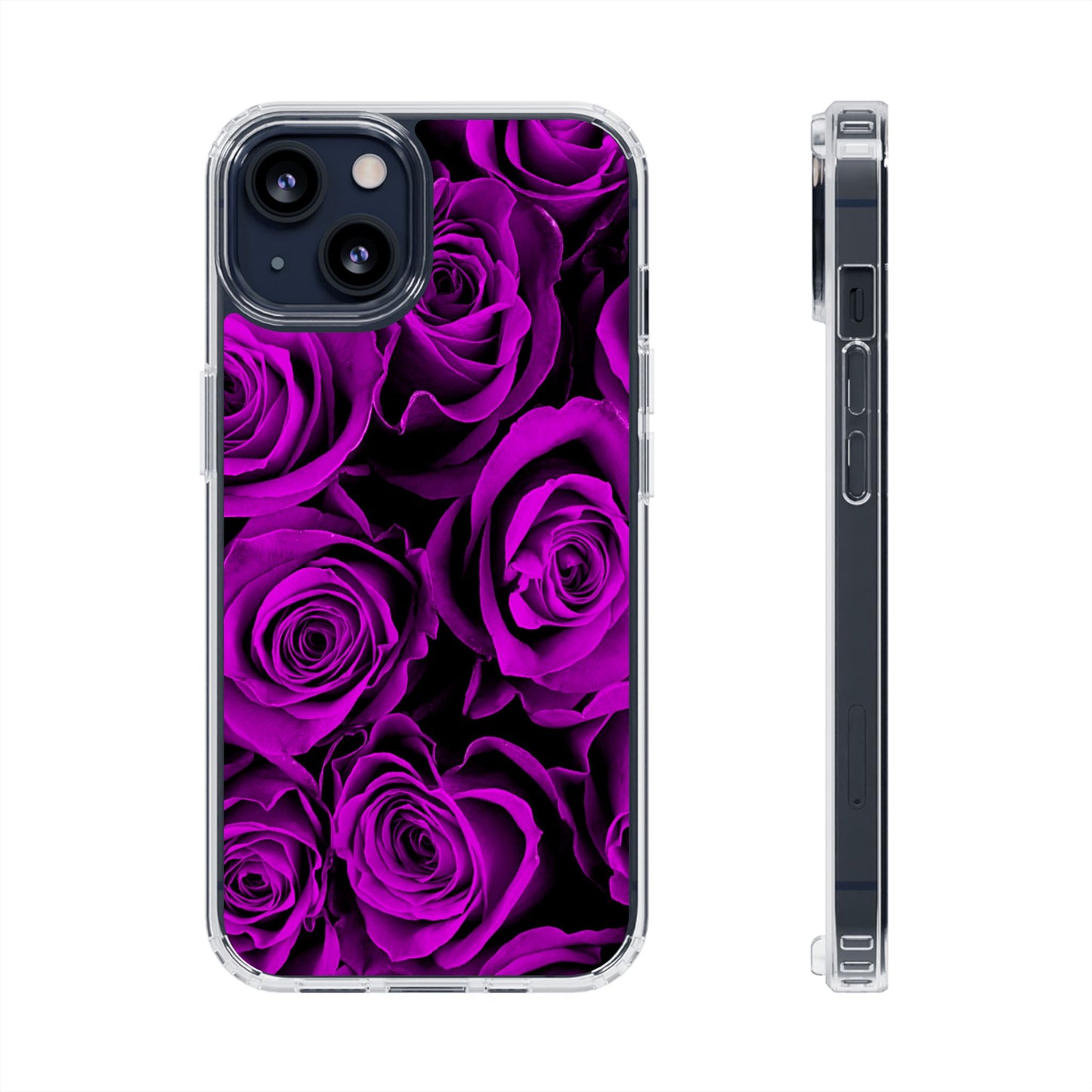 Clear Magnetic Phone Case – Amethyst Roses
