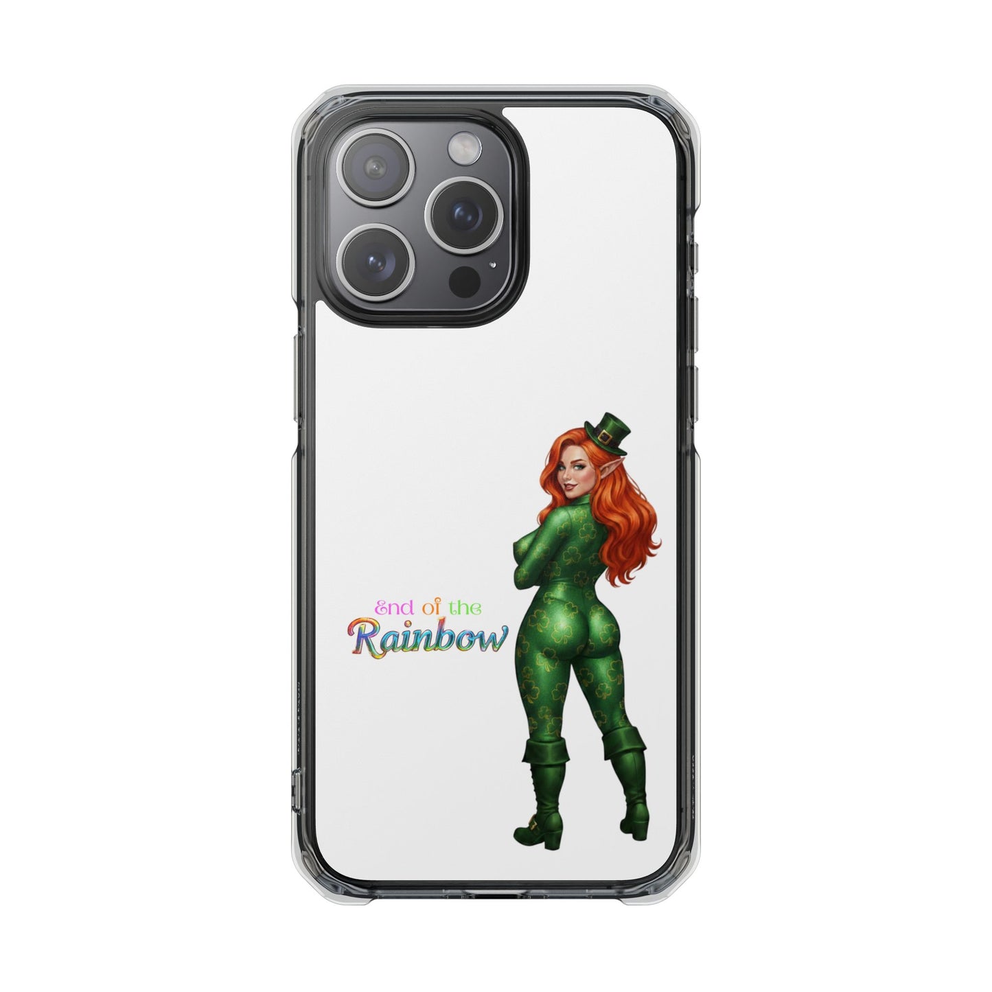 Clear Magnetic Phone Case – “End of the Rainbow” St. Patrick’s Day Design