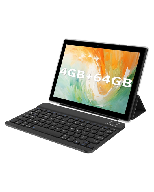 10" Android Tablet - 4GB RAM, 64GB Storage, Keyboard & Stylus Included, 2-in-1
