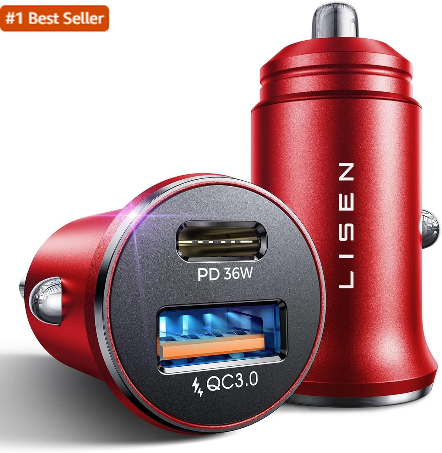 LISEN 54W Car Phone Charger USB C, Cigarette Lighter Adapter, Car Accessories Fo