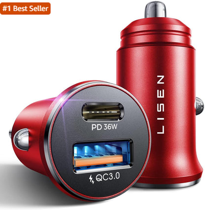 LISEN 54W Car Phone Charger USB C, Cigarette Lighter Adapter, Car Accessories Fo