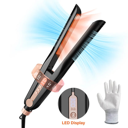 Airflow Styling, Hair Straightener, 1 Inch Curling Wand Cool Air Vent, 5 Temp, Universal Voltage
