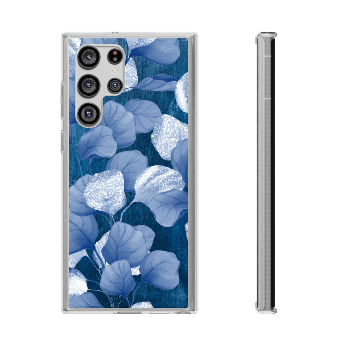 Clear Phone Case – October Blues – Compatible with iPhone 13–17 & Samsung Galaxy S25–S26 Series