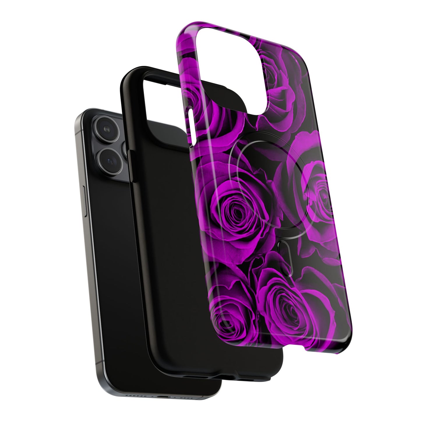 Protective Magnetic Phone Case – Amethyst Roses