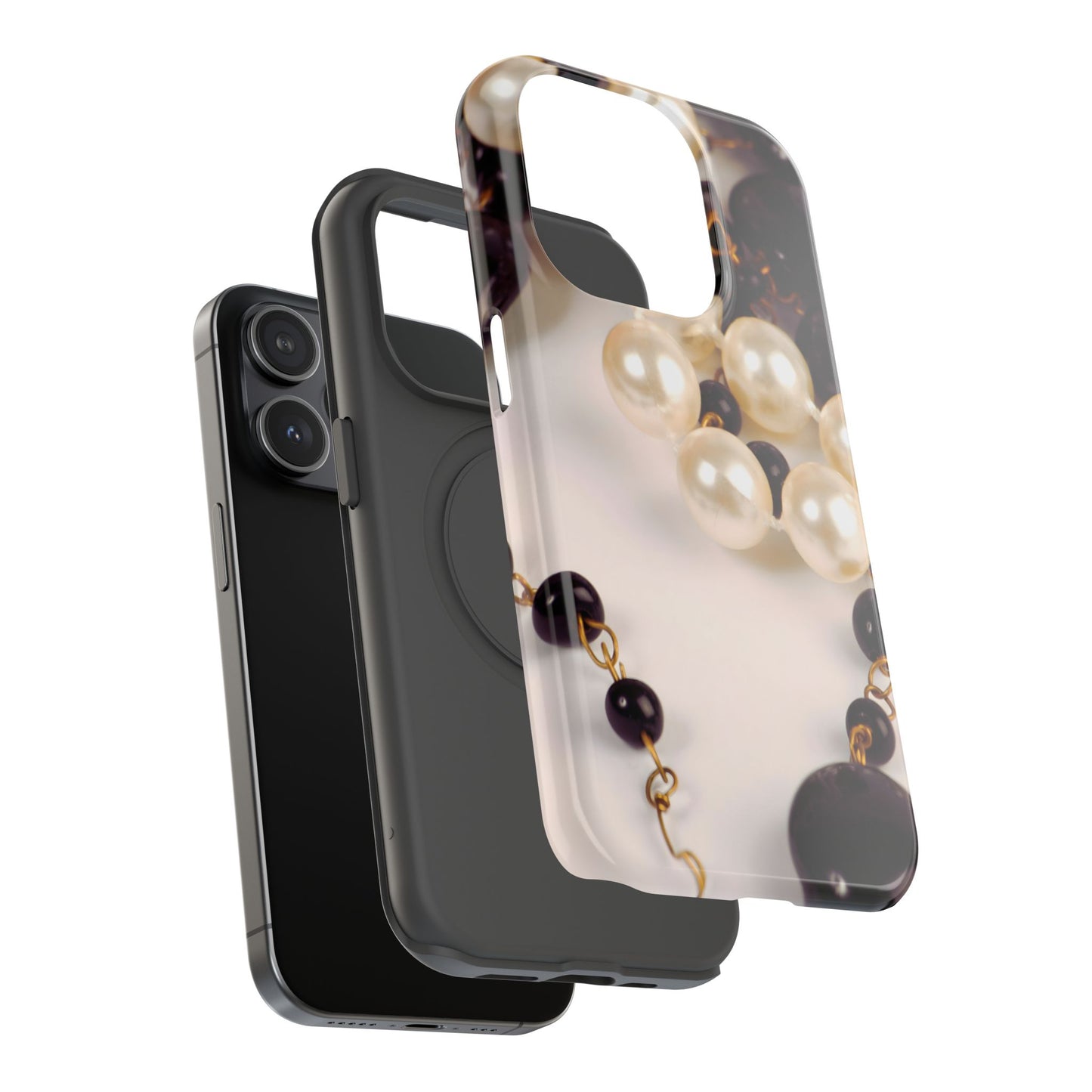 Impact-Resistant Phone Case – Noir Pearl