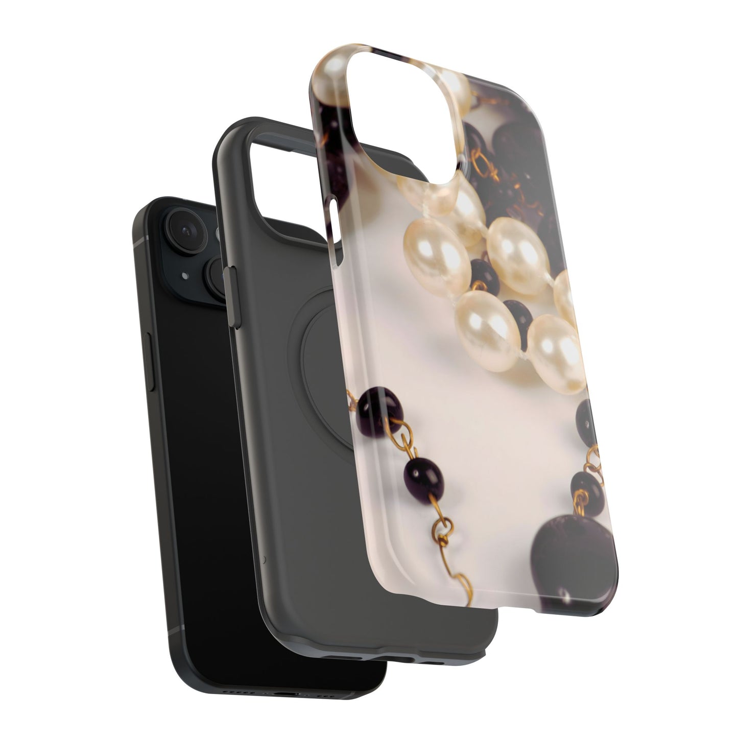 Impact-Resistant Phone Case – Noir Pearl