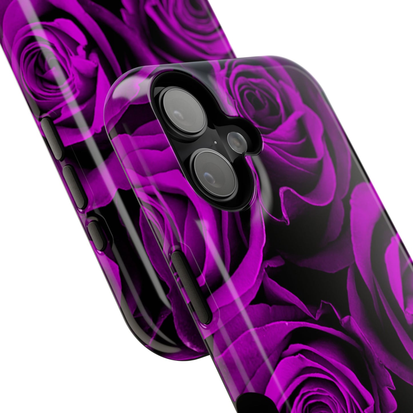 Impact-Resistant Phone Case – Amethyst Roses