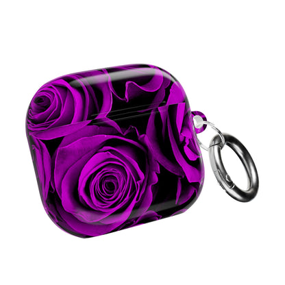 Earbud Case Cover – Amethyst Roses