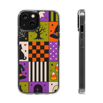 Clear Phone Case – Spooky Patchwork