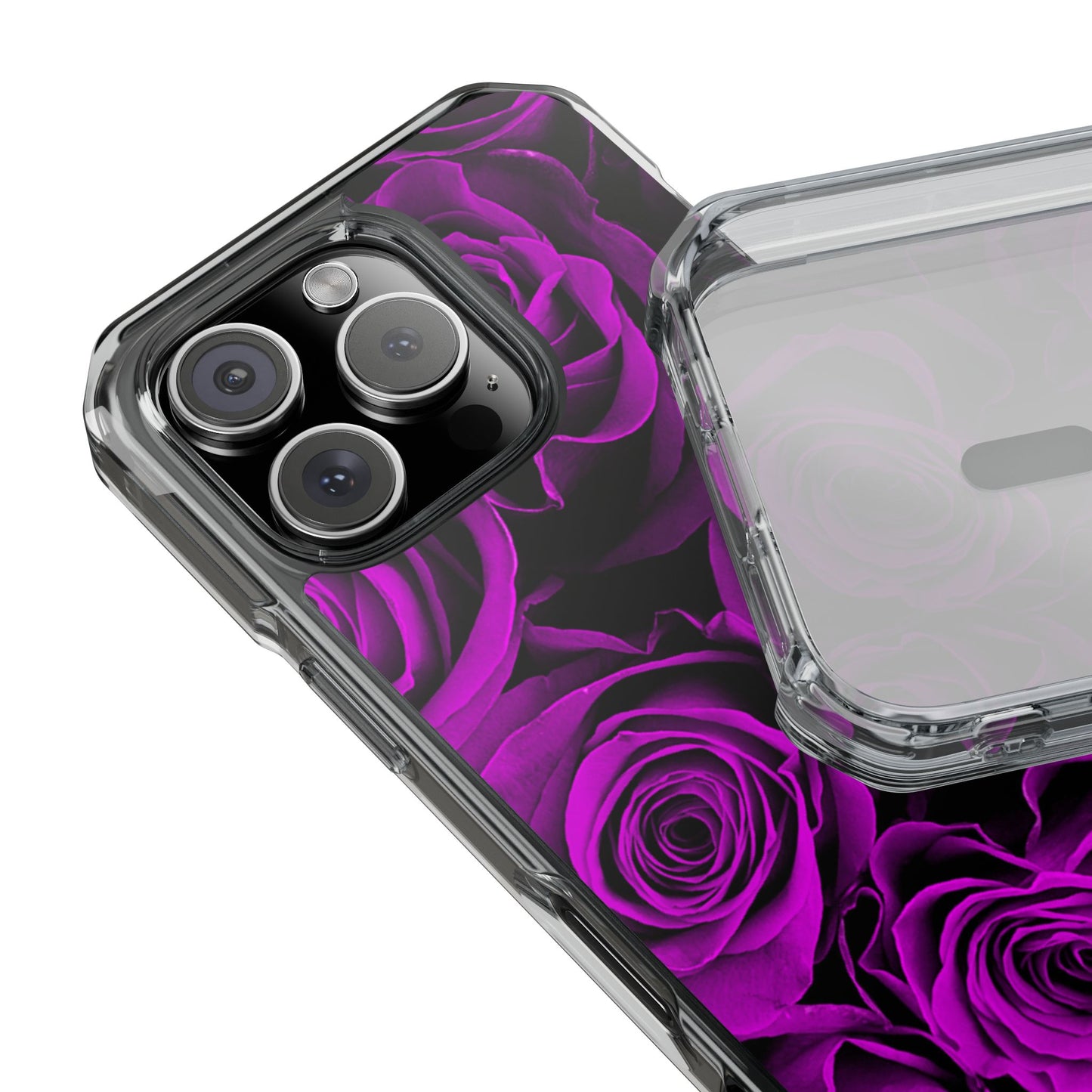 Clear Magnetic Phone Case – Amethyst Roses