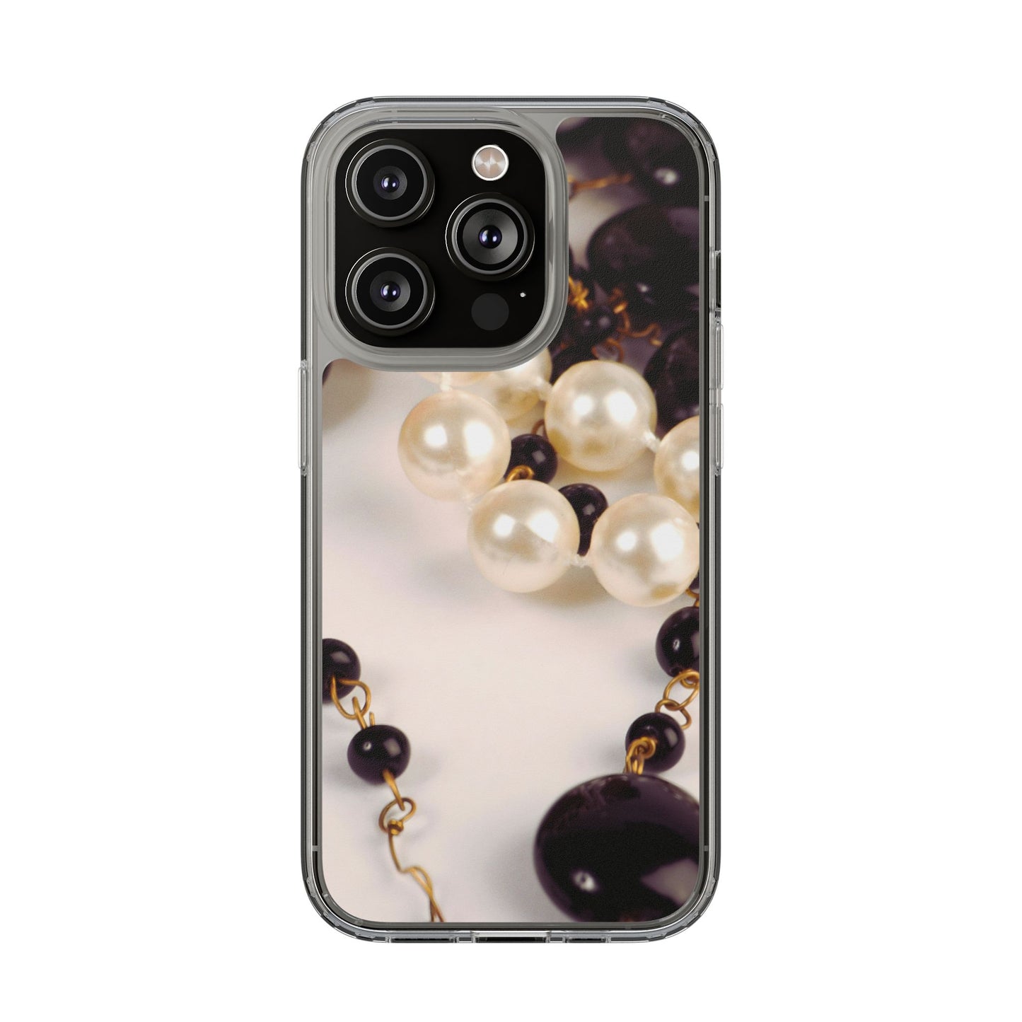 Clear Phone Case – Noir Pearl