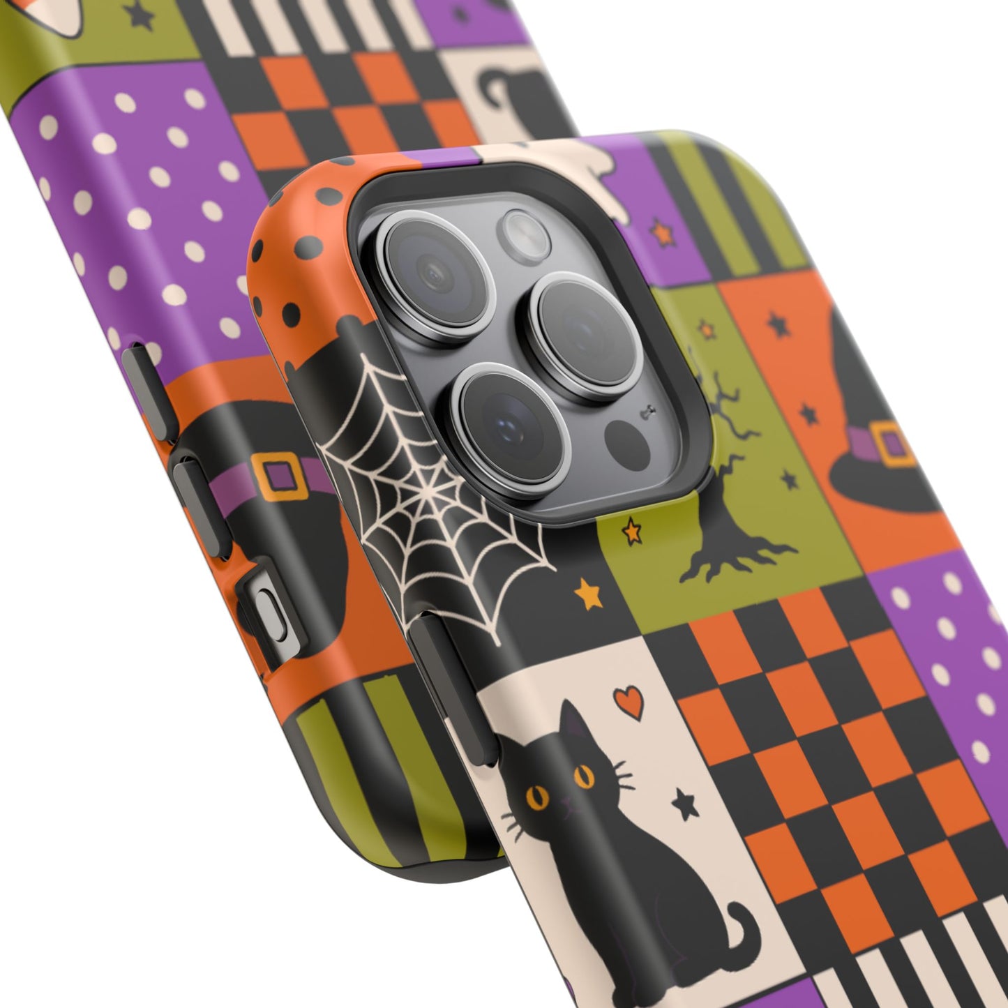 Wireless-Charging Compatible Case – Spooky Patchwork