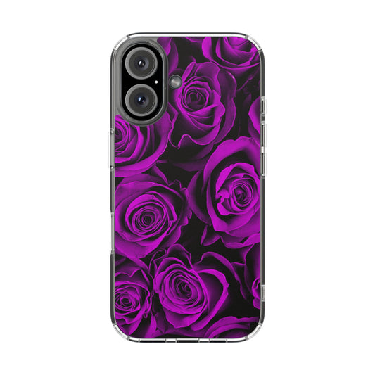 Clear Magnetic Phone Case – Amethyst Roses