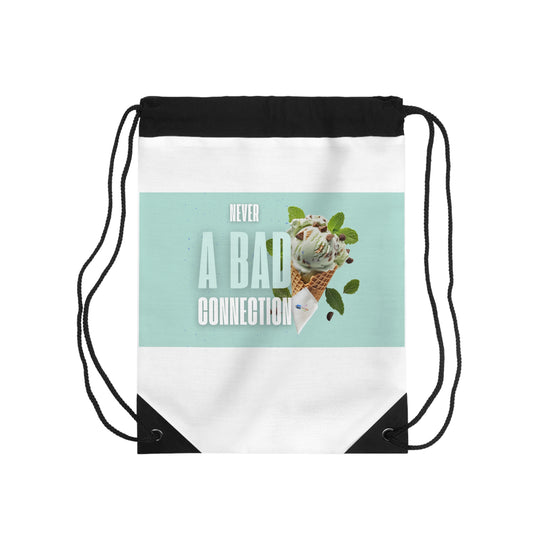 Never a Bad Connection – Mint Ice Cream Drawstring Bag