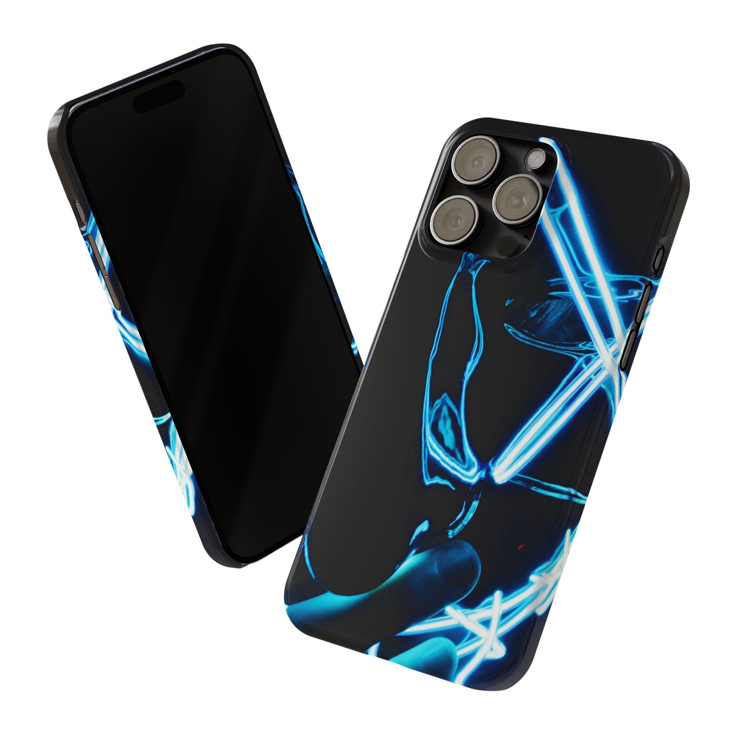 Neon Boba Slim Phone Case – Blue LED Tea Art