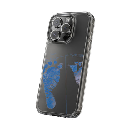 Clear Phone Case – Mom’s Little Blue Footprints