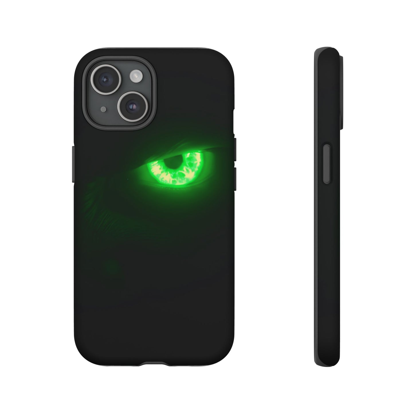 Protective Phone Case – Neon Green Monster Eyes