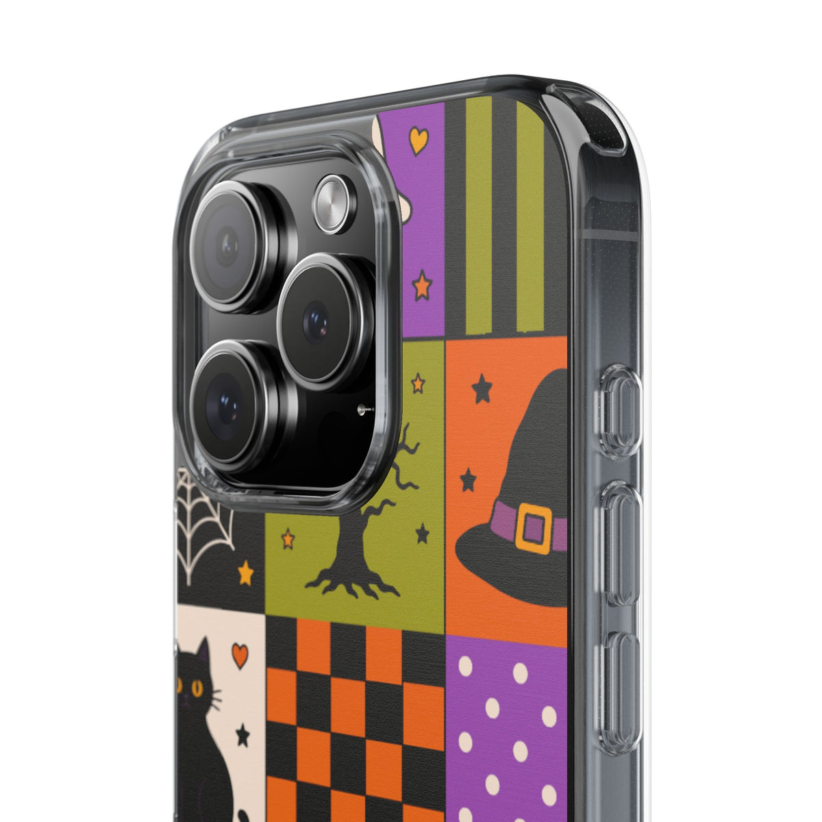 Clear Phone Case – Spooky Patchwork