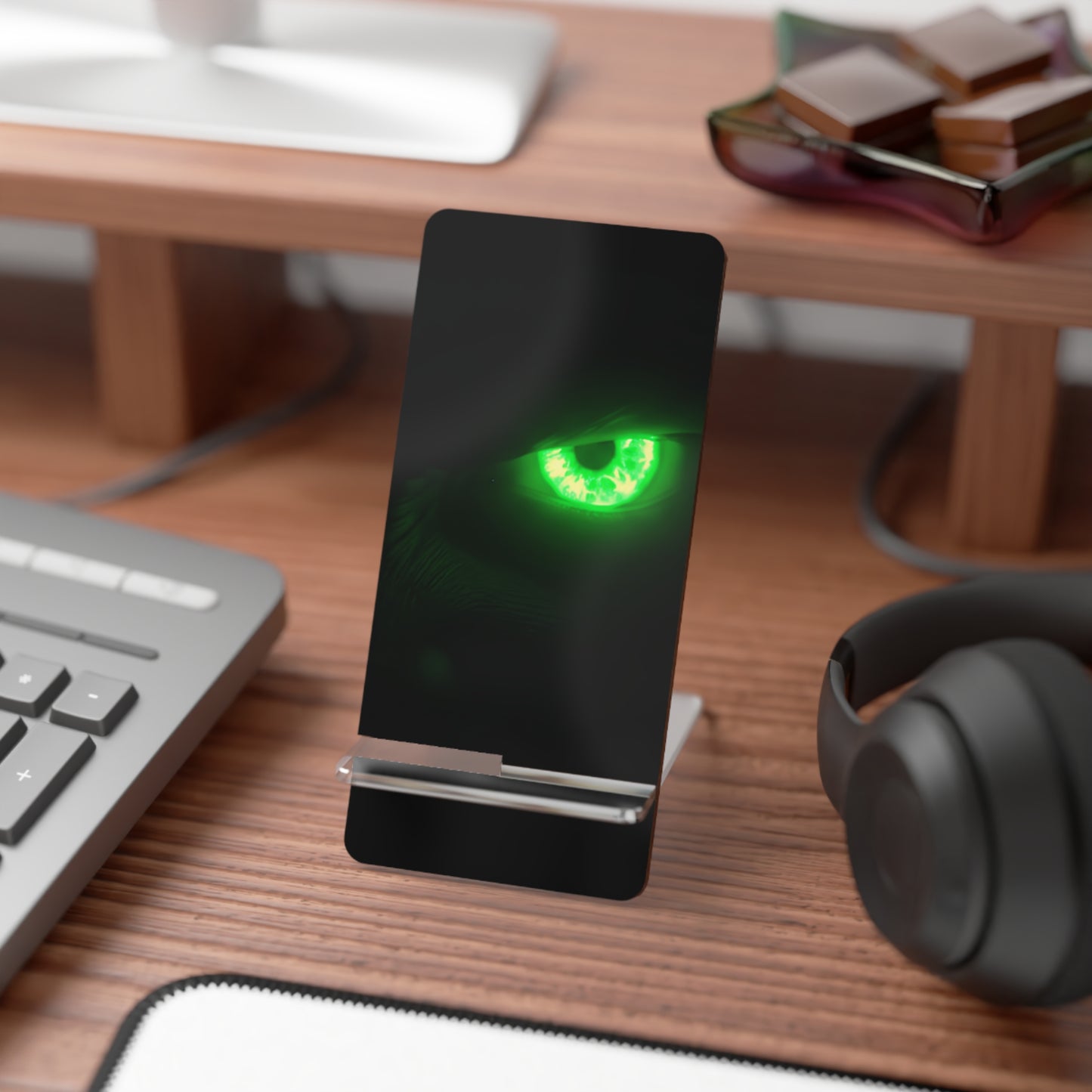 Phone Stand – Neon Green Monster Eyes