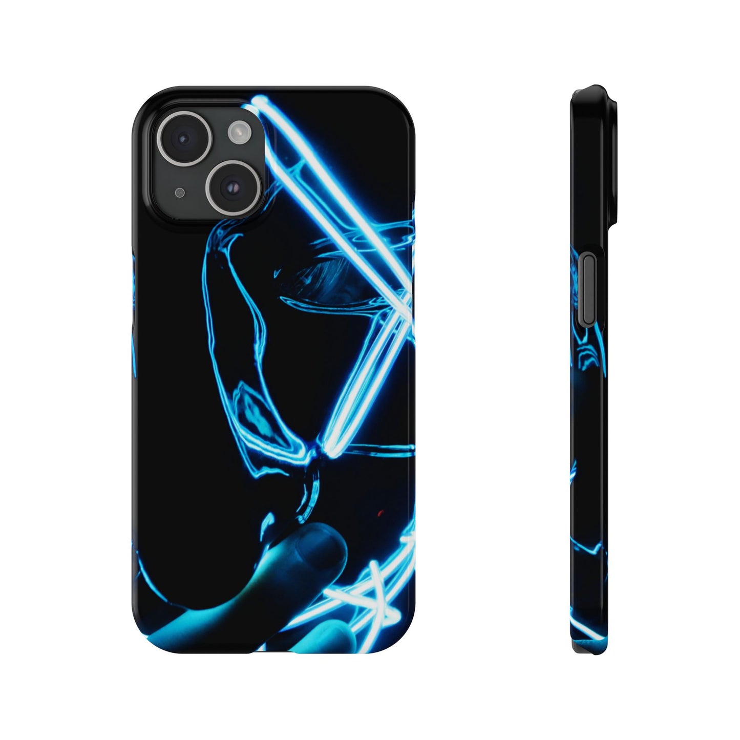 Neon Boba Slim Phone Case – Blue LED Tea Art