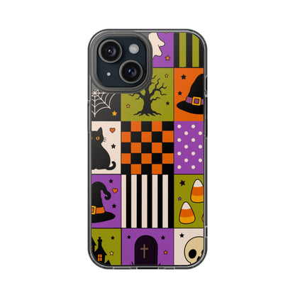 Clear Magnetic Phone Case – Spooky Patchwork