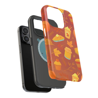 Autumn Treats Magnetic Phone Case — Fall Coffee & Pastry Protective Cover
