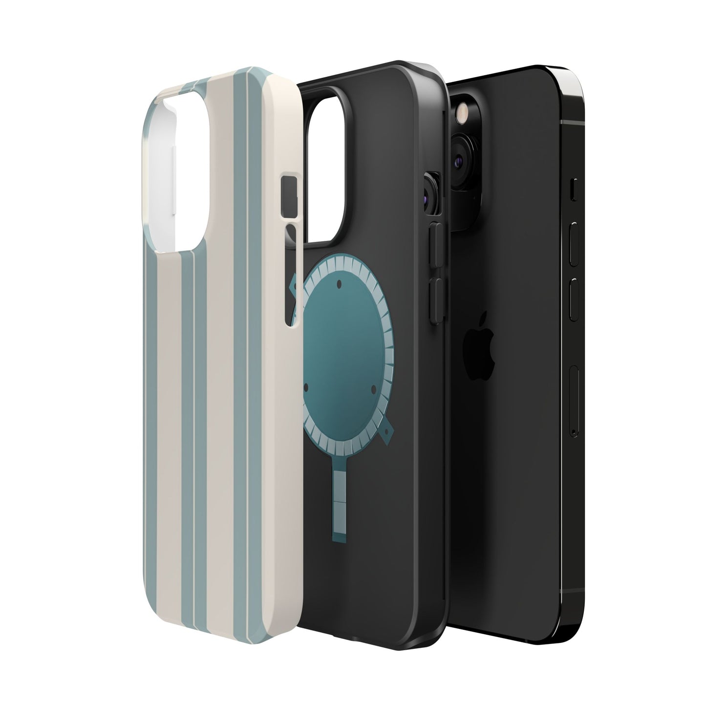 Wireless-Charging Compatible Case – Coastal Stripe
