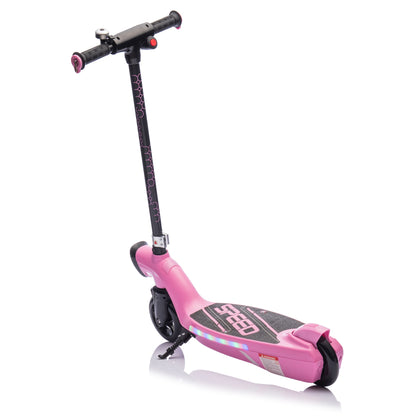 Kids Electric Scooter - 5.59-6.84 MPH, LED Lights, Rear Brake, Kickstand, Ages 6+