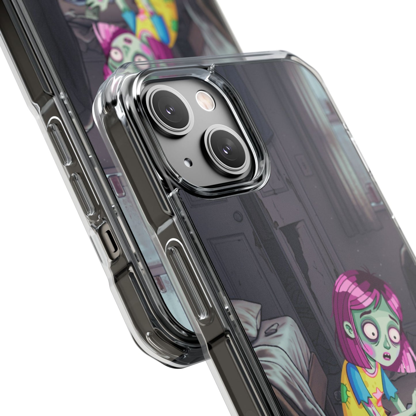Zombie Girl Clear Magnetic Phone Case — Cute Spooky Cartoon iPhone Cover