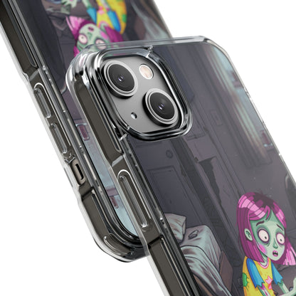 Zombie Girl Clear Magnetic Phone Case — Cute Spooky Cartoon iPhone Cover