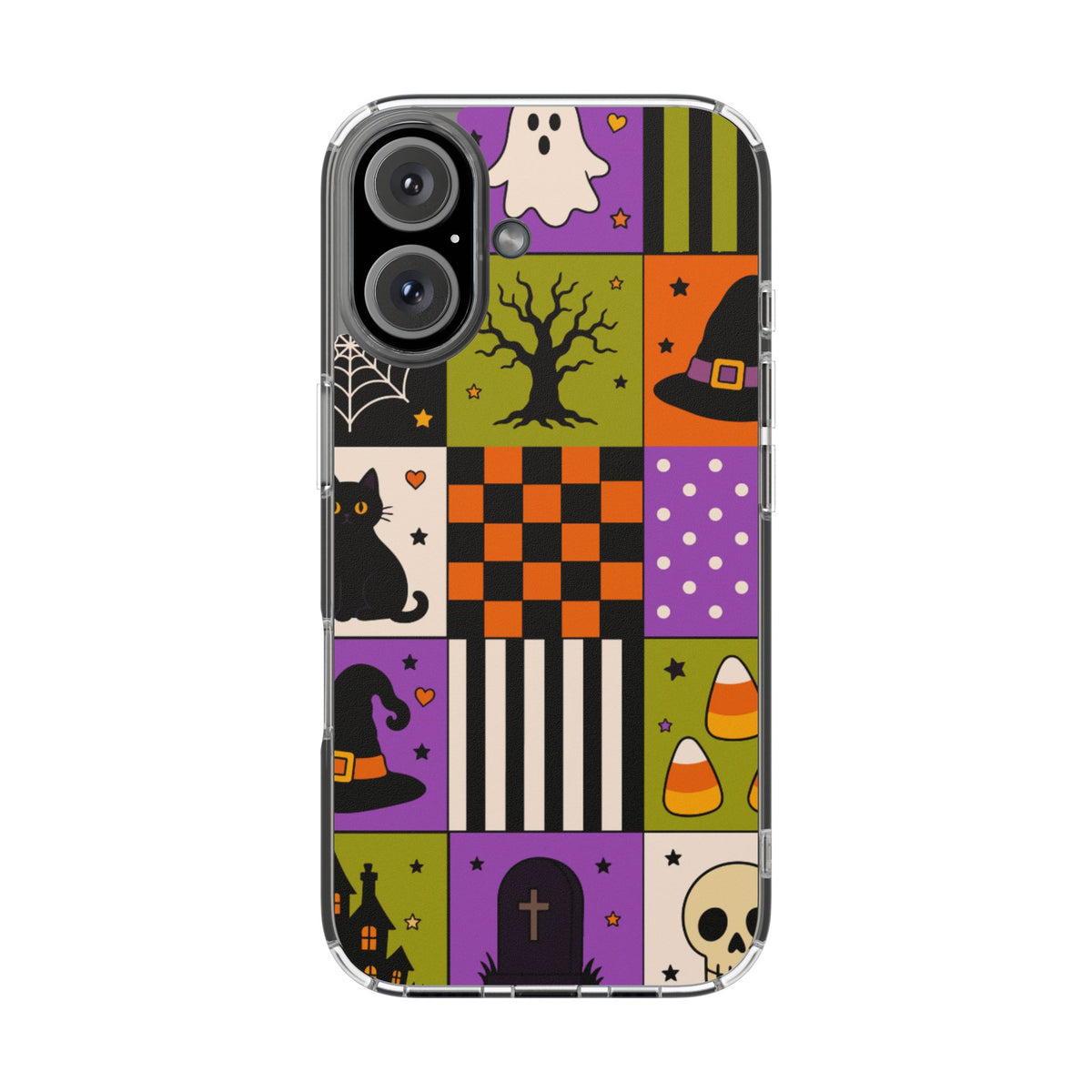 Clear Phone Case – Spooky Patchwork