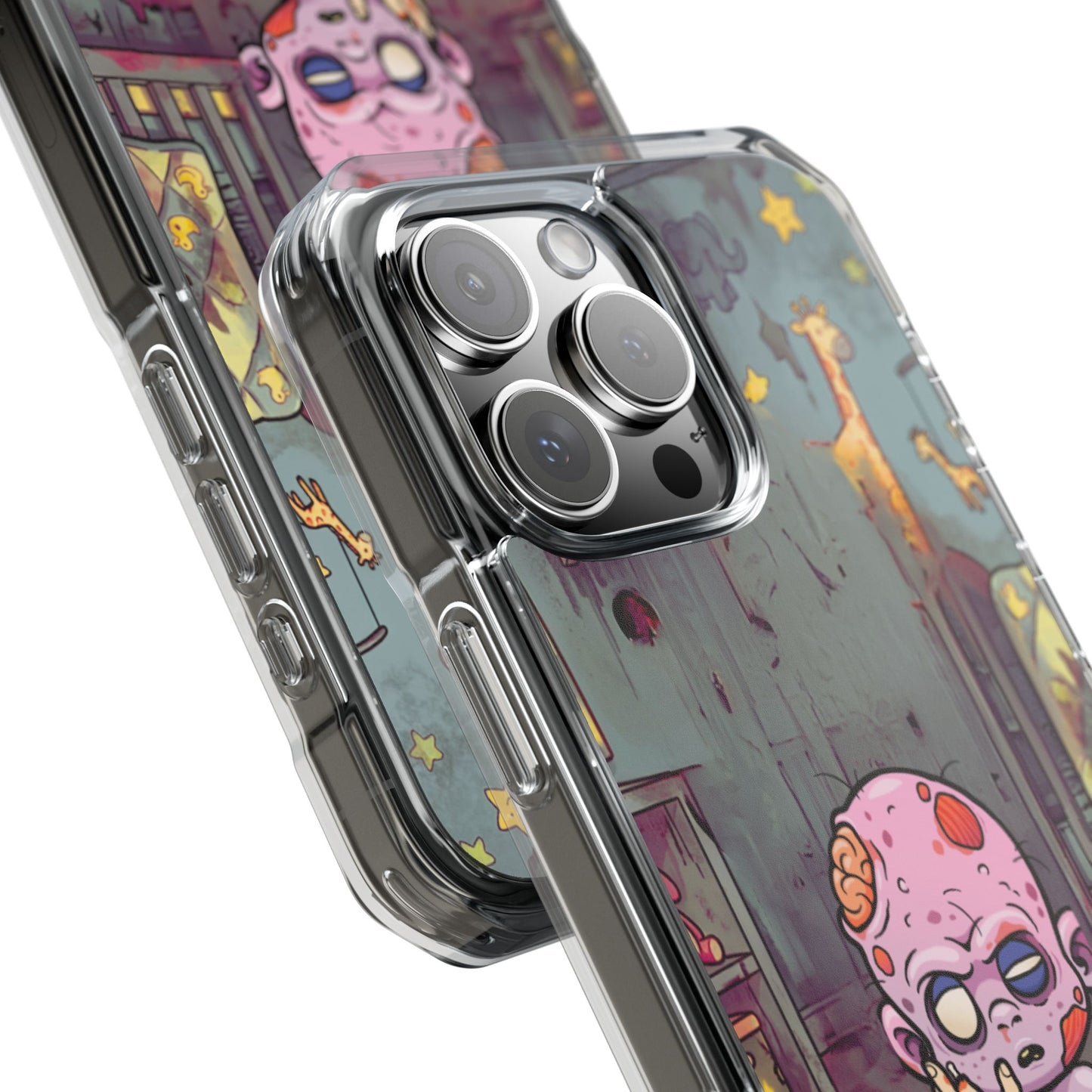 Clear Magnetic Phone Case — Cute Creepy Zombie Baby Design
