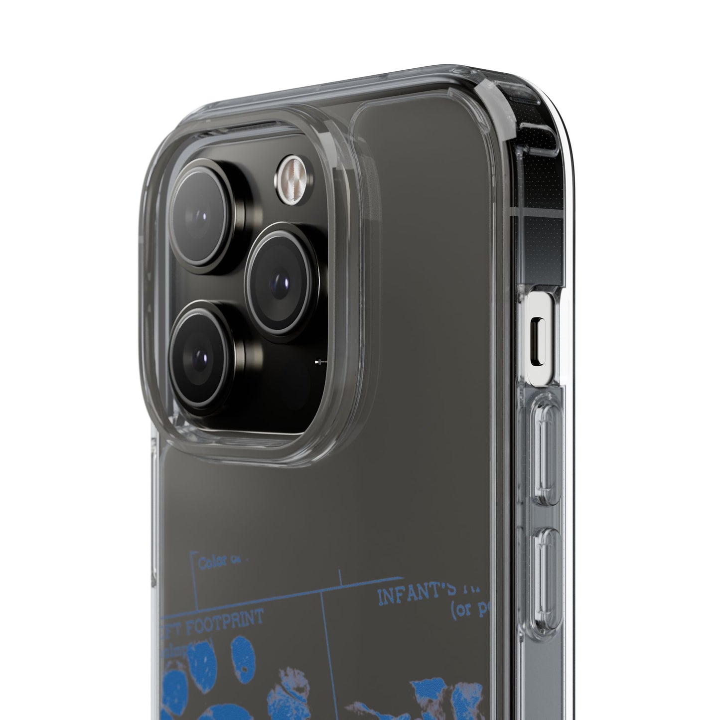 Clear Phone Case – Mom’s Little Blue Footprints