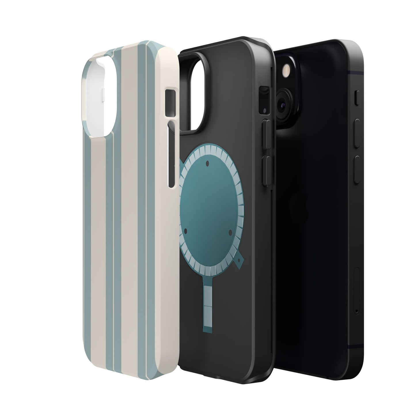 Wireless-Charging Compatible Case – Coastal Stripe