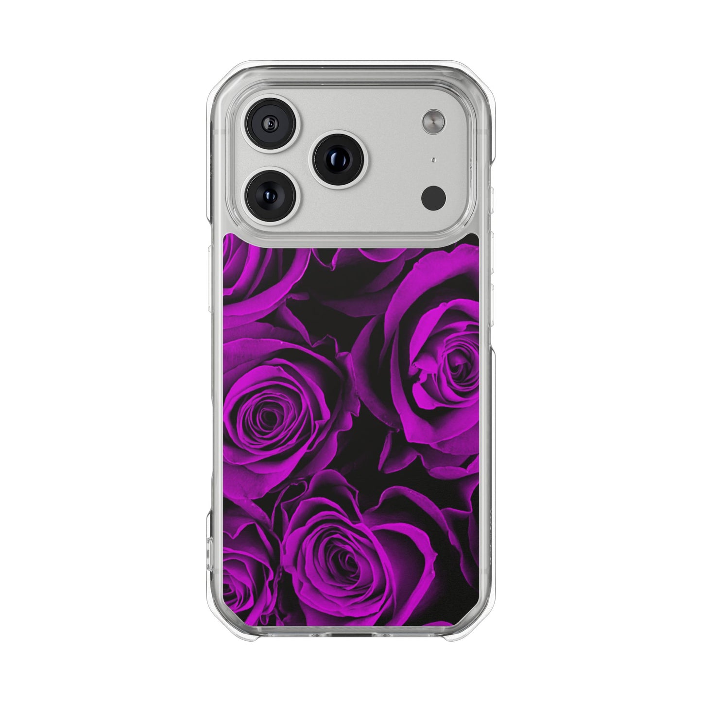 Clear Magnetic Phone Case – Amethyst Roses