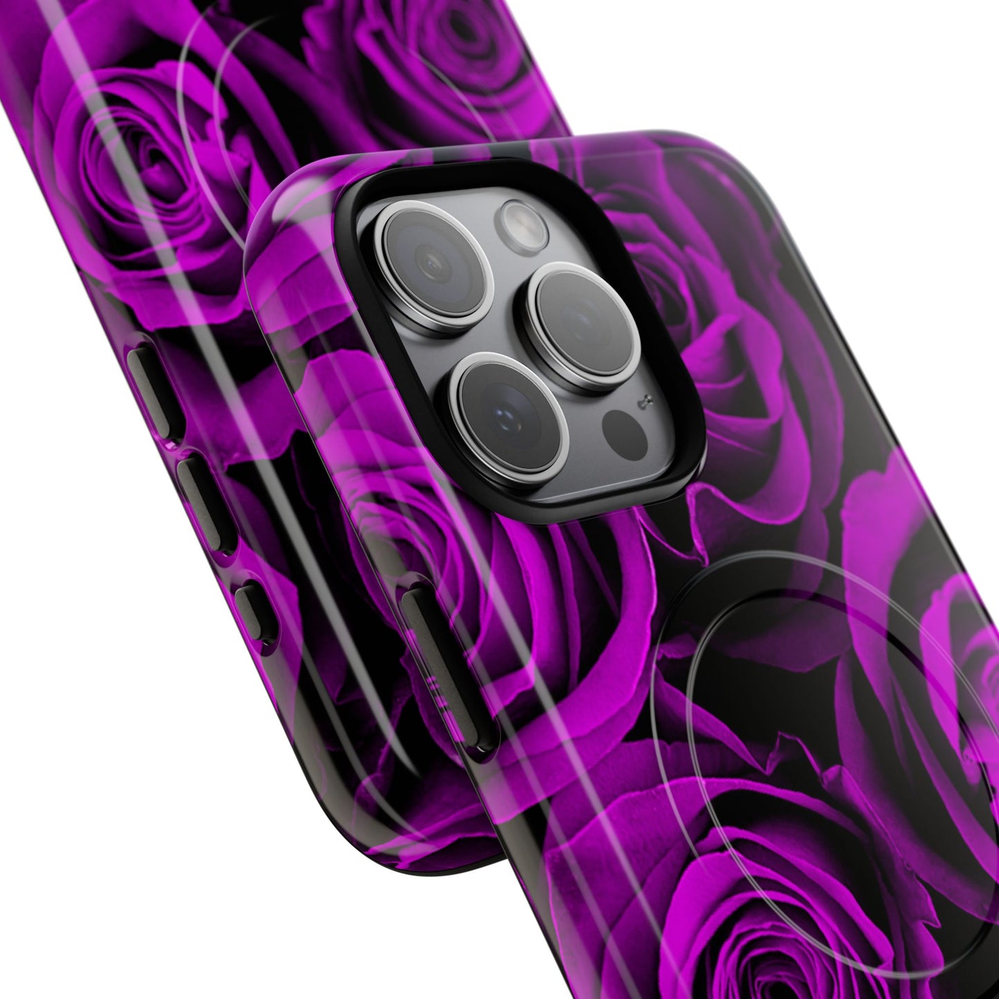 Protective Magnetic Phone Case – Amethyst Roses
