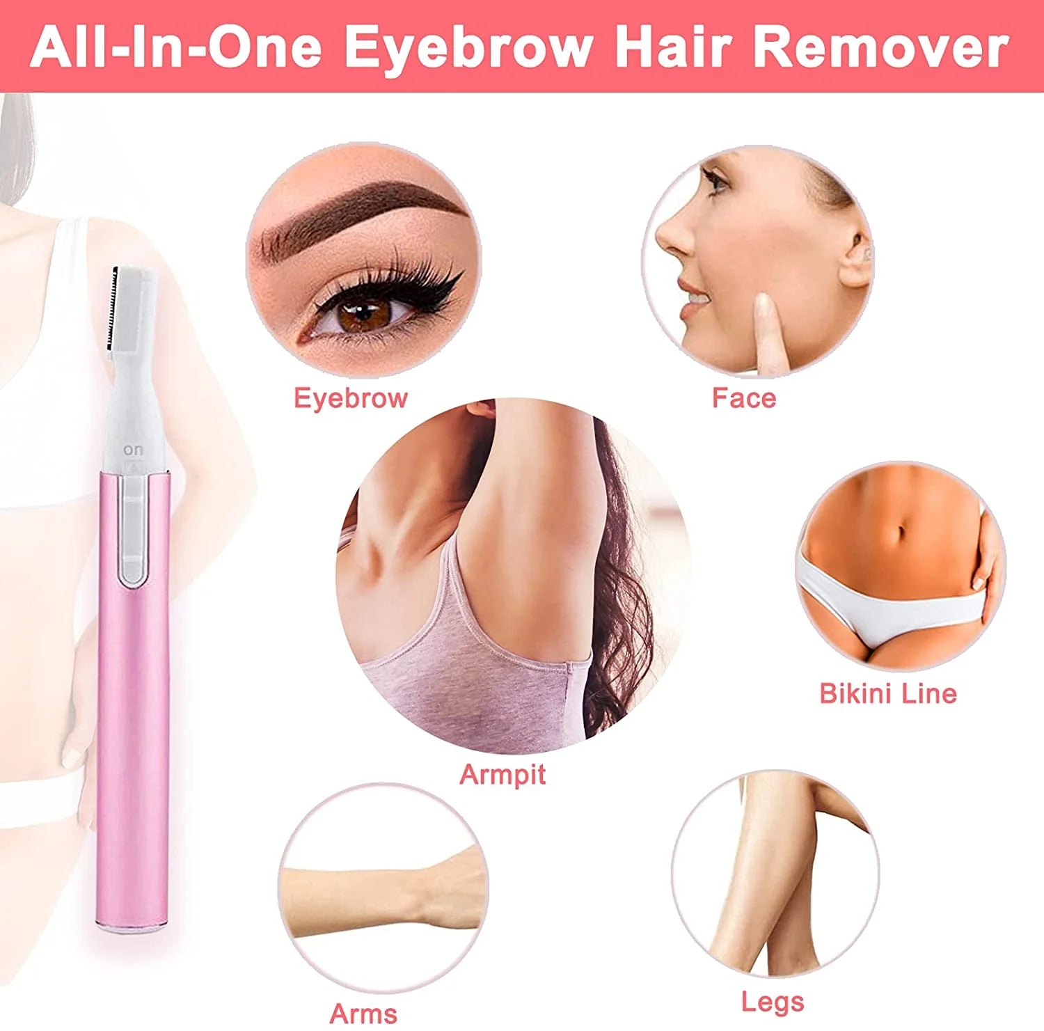 Eyebrow Hair Trimmer ,Electric Hair Remover Eyebrow Shaper Pen Portable Facial Hair Razor for Women Facial Hair Removal & Eyebrows