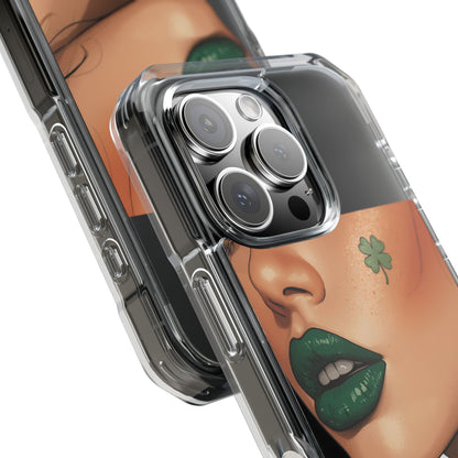 Clear Magnetic Phone Case – Slim Protection with “Kiss Me I’m Irish” Print